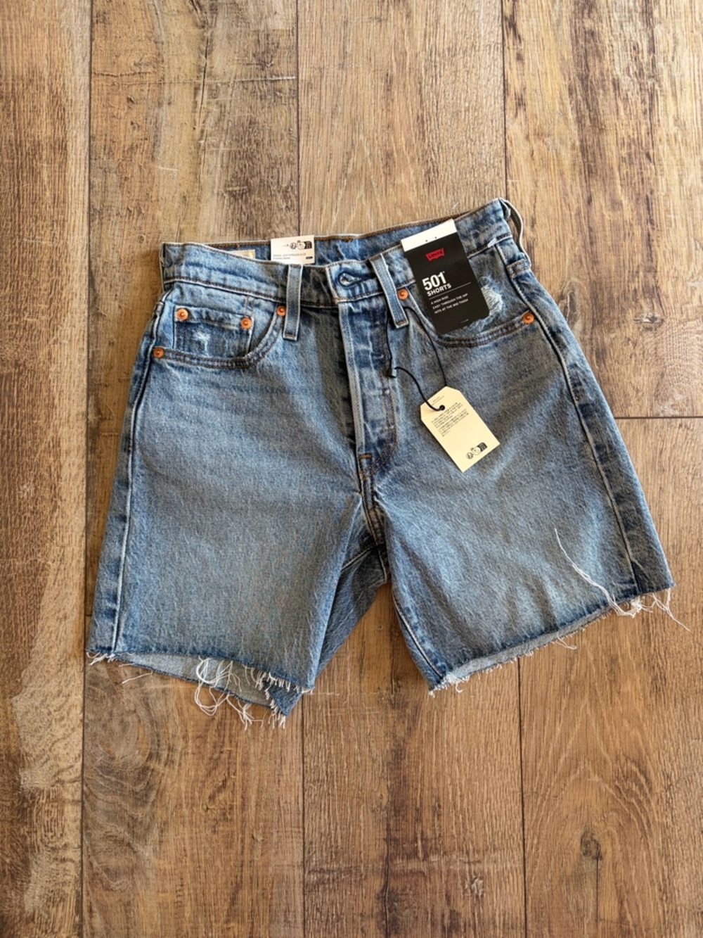 Levi's 501 Cutoff Denim Shorts in Light Blue Wash